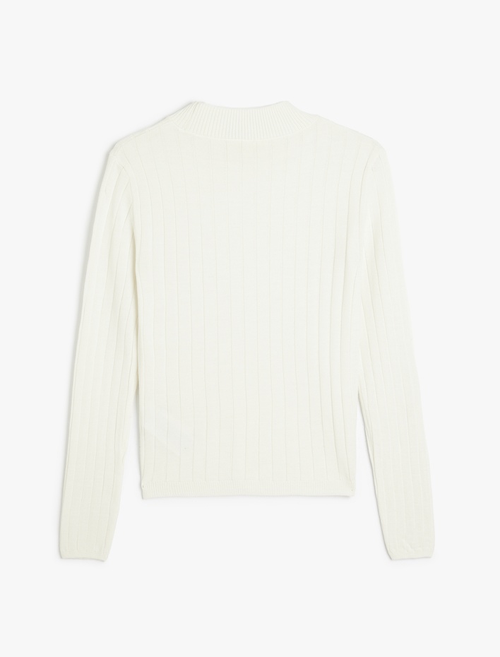  Dik Yaka Slim Fit Uzun Kollu Basic Triko Kazak