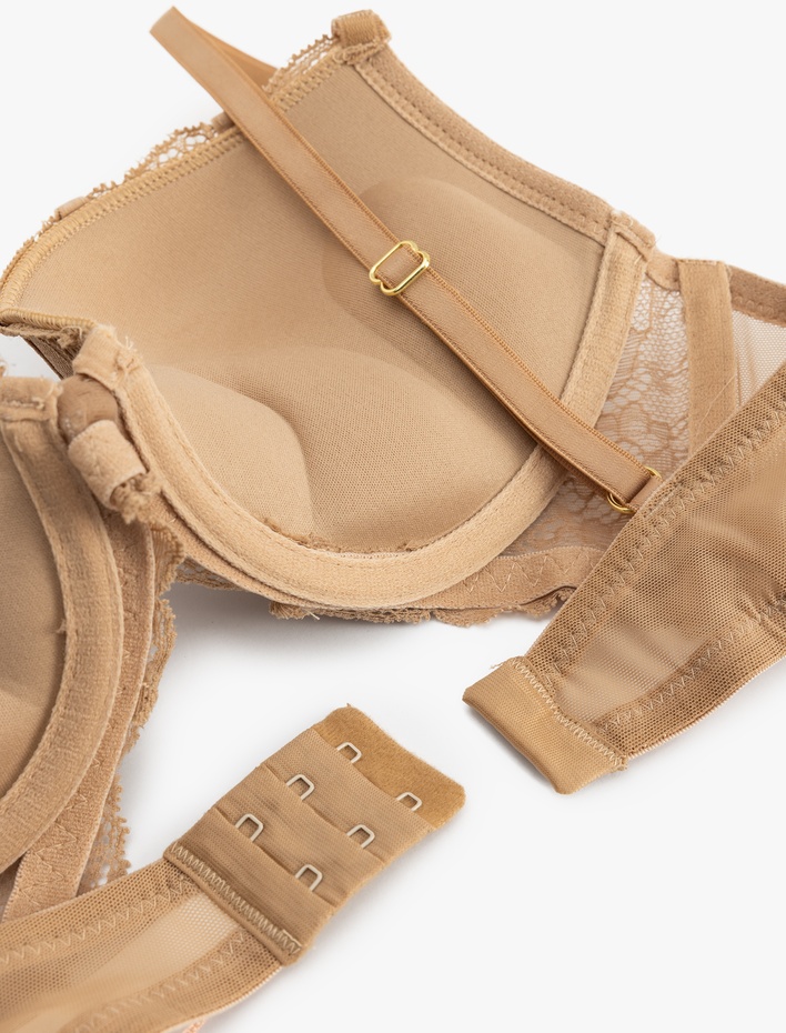  Destekli Ekstra Dolgulu Dantelli Sütyen