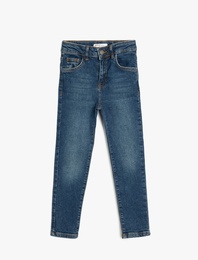 Pamuklu Cep Detaylı Skinny Denim Pantolon - Skinny Jean