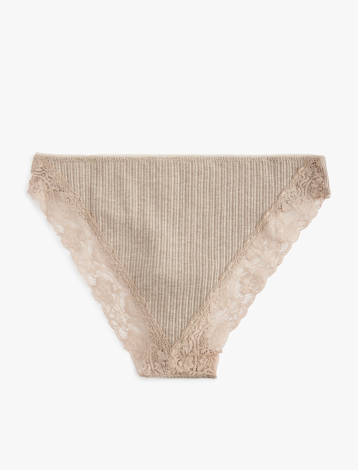  Fitilli Dantel Detaylı Brief Külot