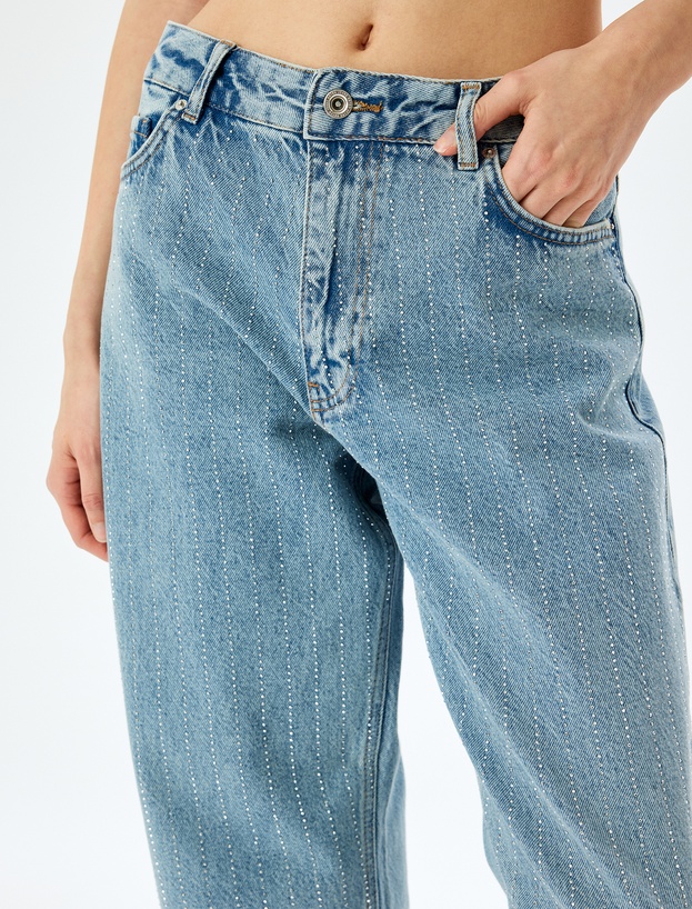 Straight Fit Normal Bel Cepli Kot Pantolon - Straight Jeans_4