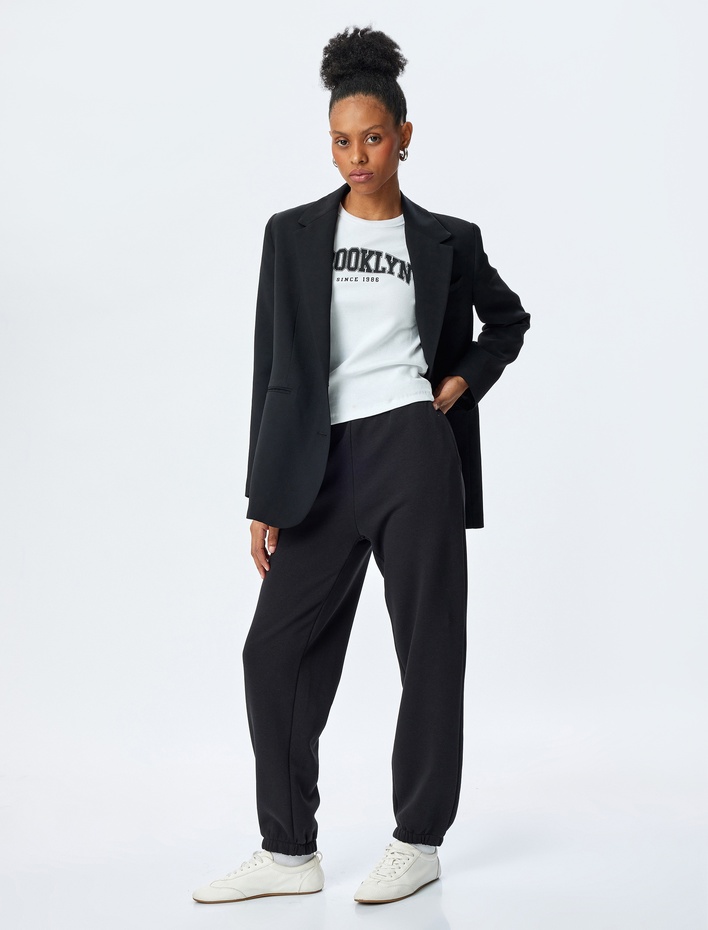  Rahat Kalıp Beli Bağlamalı Cepli Jogger Eşofman Altı