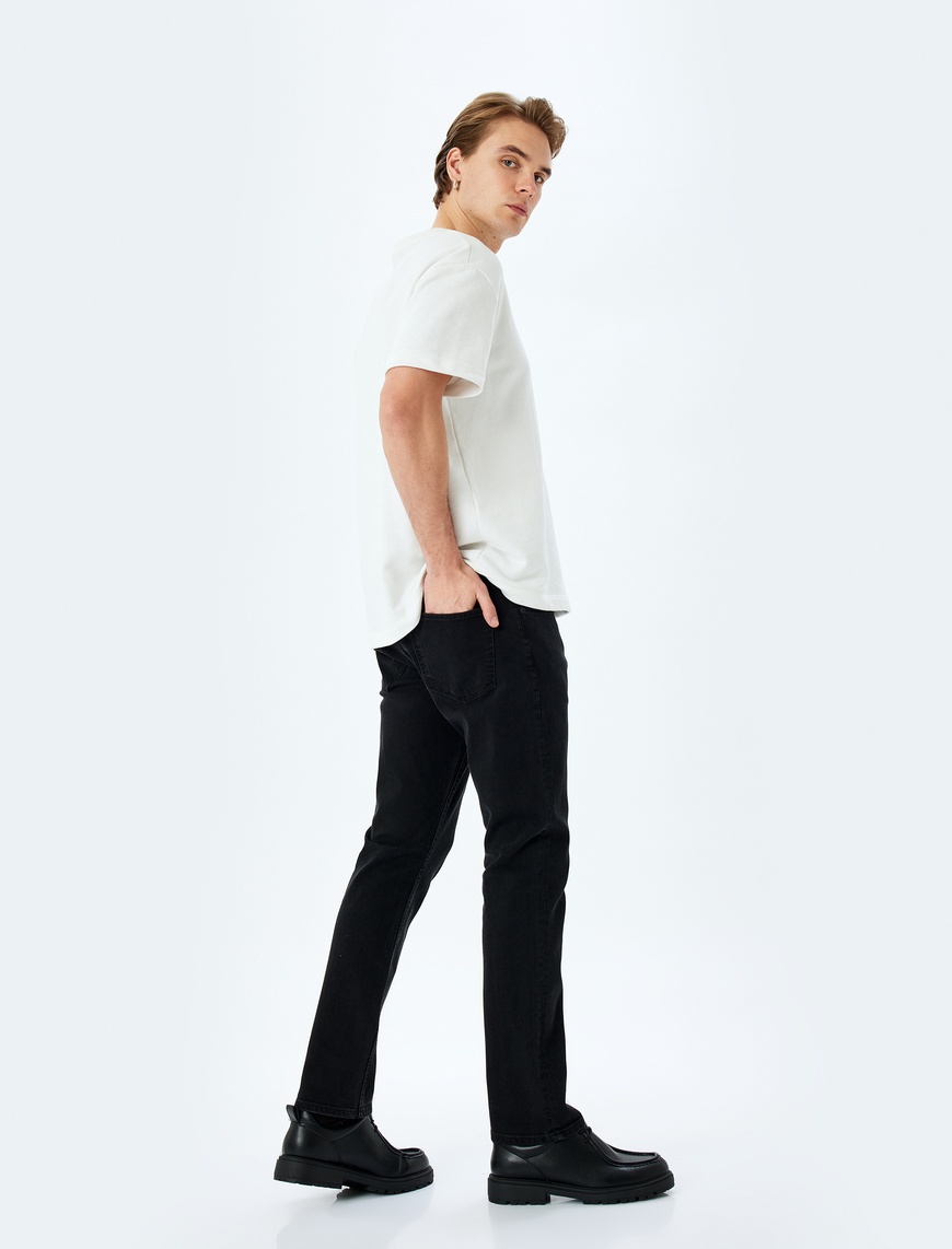   Normal Bel Pamuklu Slim Fit Jean Pantolon - Brad Jean