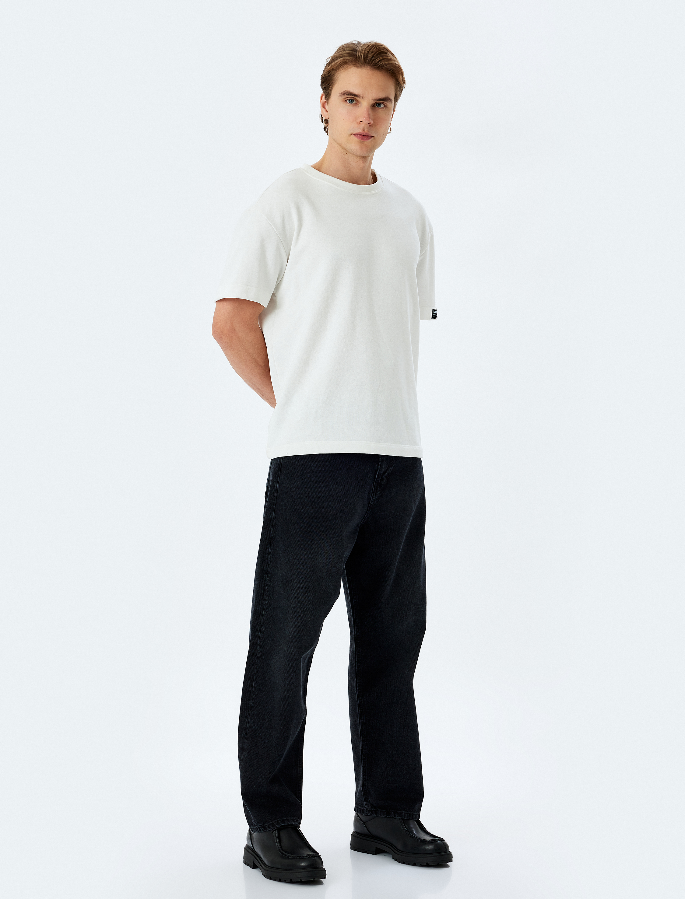   Normal Bel Pamuklu Bol Baggy Jean Pantolon