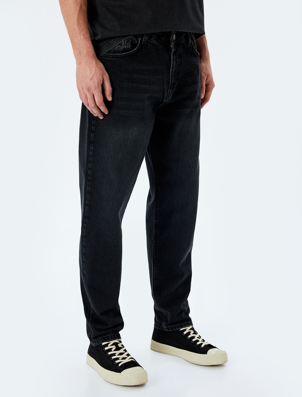 Normal Bel Pamuklu 90'lar Fit Jean Pantolon_2