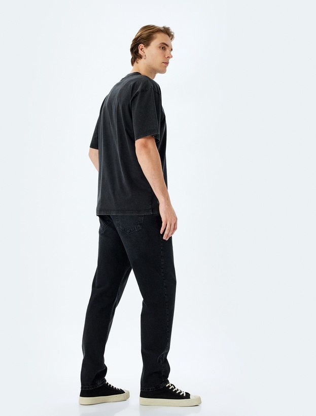 Normal Bel Pamuklu 90'lar Fit Jean Pantolon_0