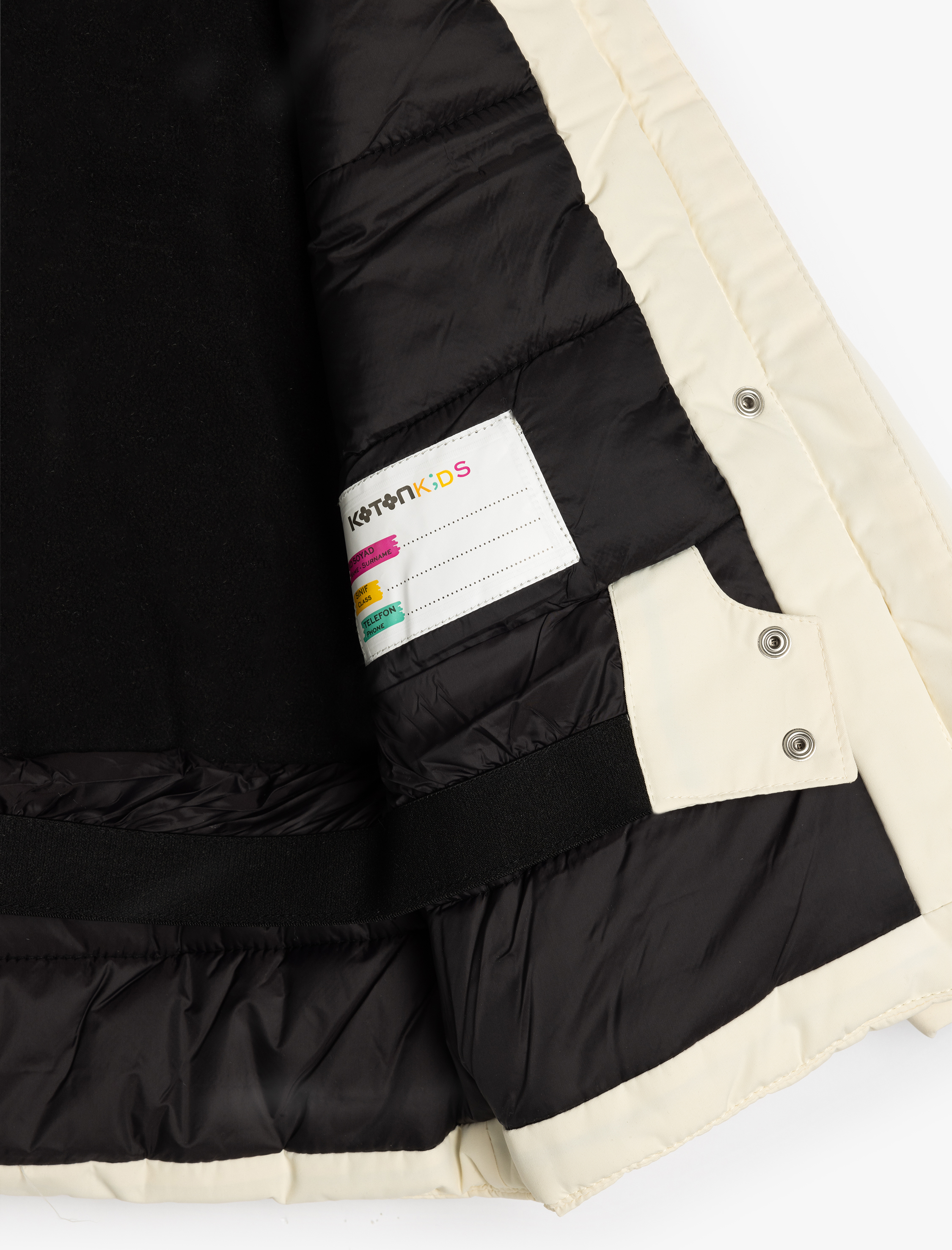 Kız Bebek Uzun Kollu Çıt Çıt Detaylı Cepli Kapşonlu Mont