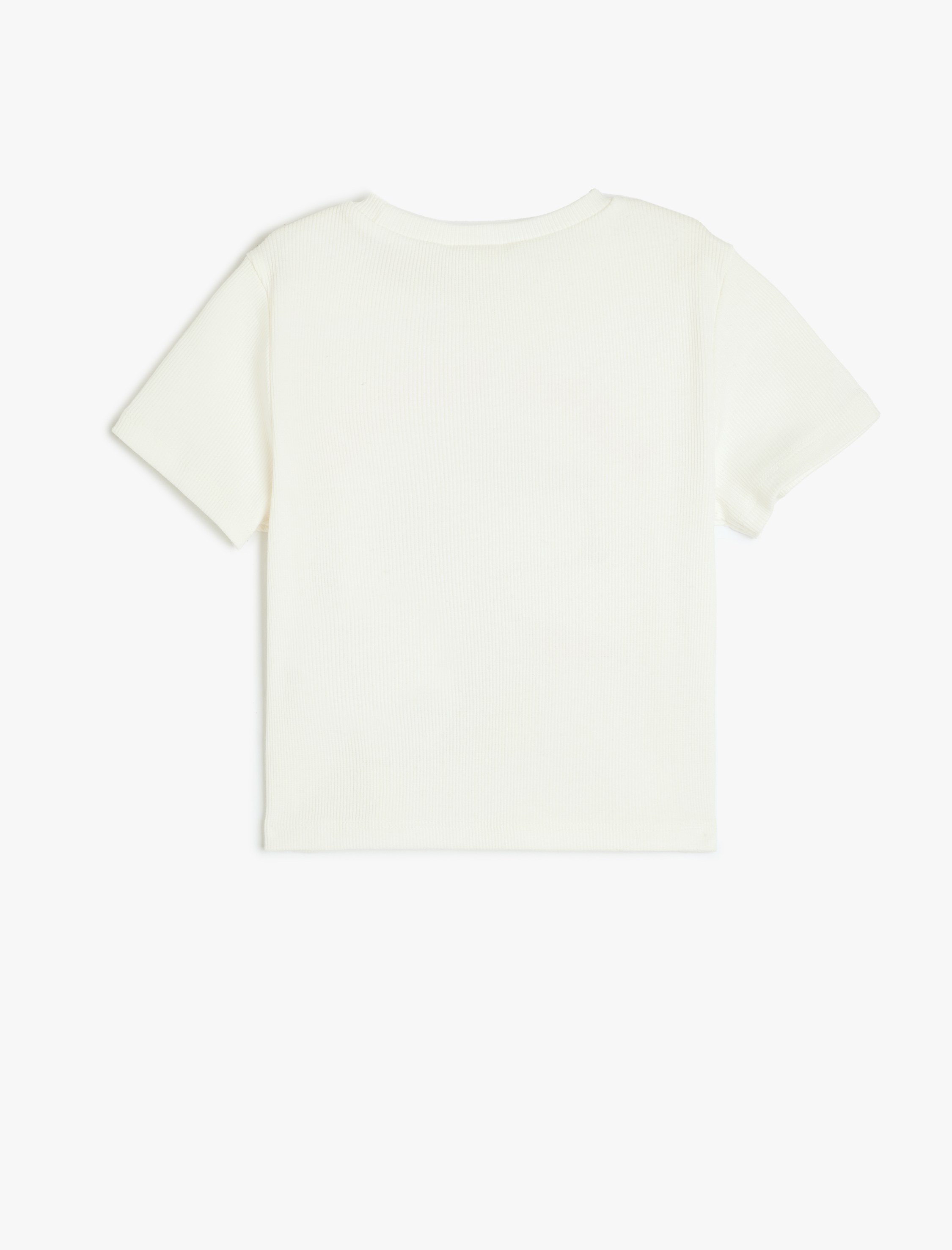  Kız Çocuk Snoopy Baskılı Bisiklet Yaka Kısa Kollu Pamuklu Lisanslı Crop Tişört