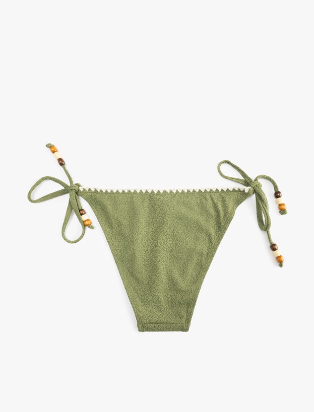 Kroşe Detaylı Boncuklu Yanları İpli Bikini Altı_1