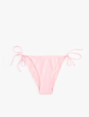 Fitilli Floral Dokulu Yanları İpli Bikini Altı