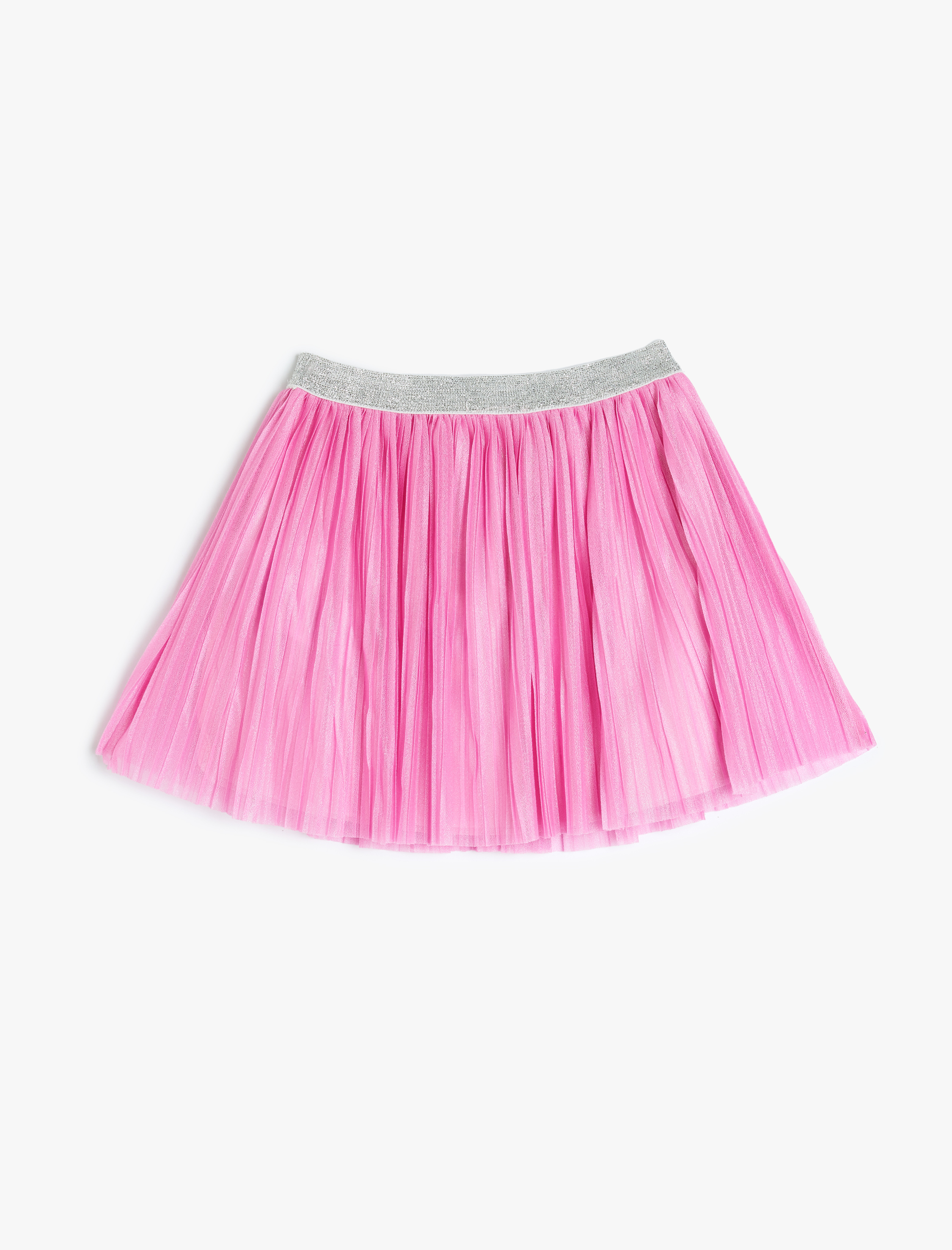 Kız Çocuk Sim Detaylı Beli Lastikli Pileli Mini Etek