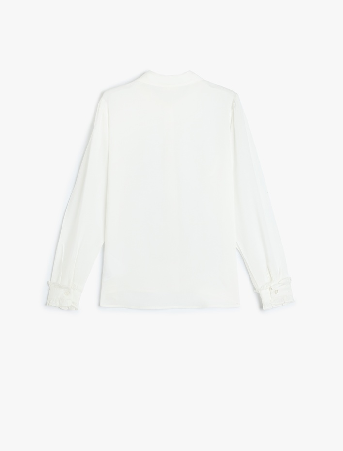 Kız Çocuk Uzun Kollu Düğmeli Viskon Basic Gömlek