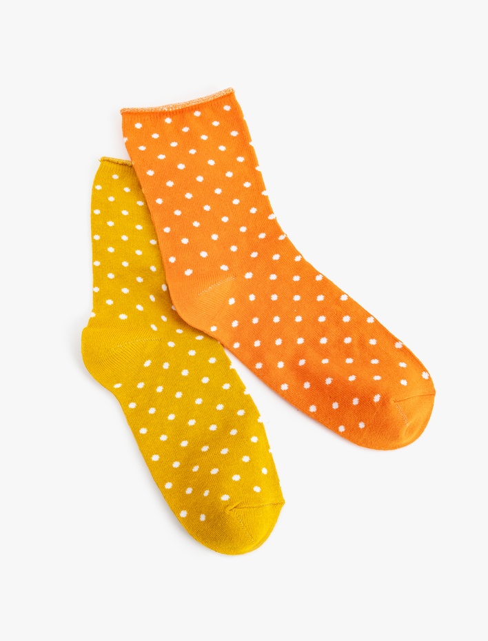 Kadın Puantiyeli 2'li Soket Çorap Seti