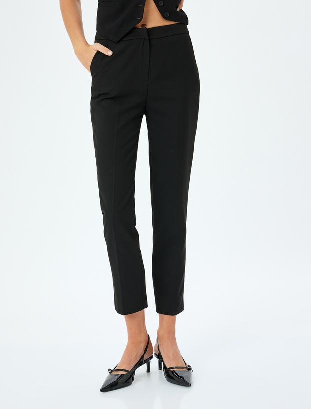 Yüksek Bel Slim Fit Cigarette Pantolon_2