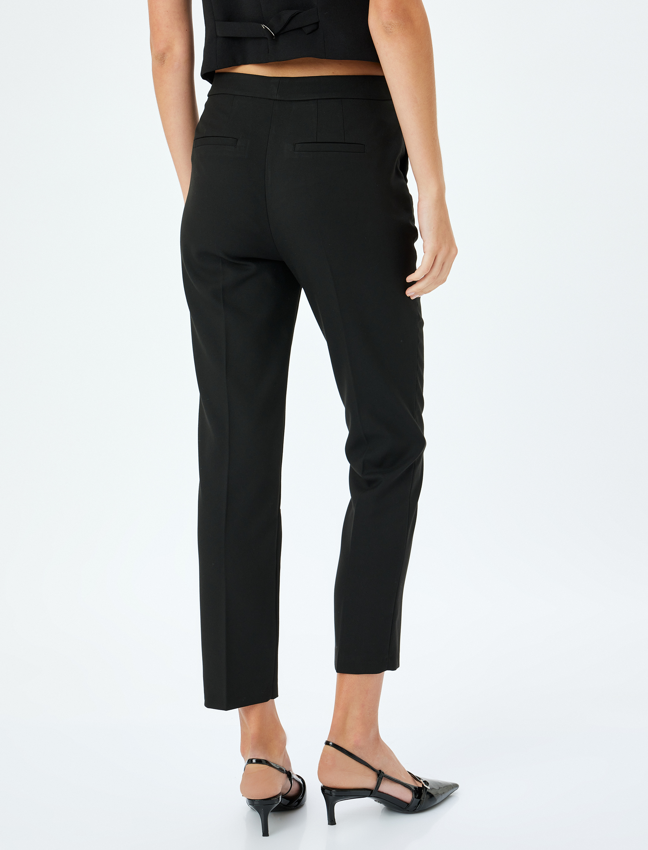 Yüksek Bel Slim Fit Cigarette Pantolon