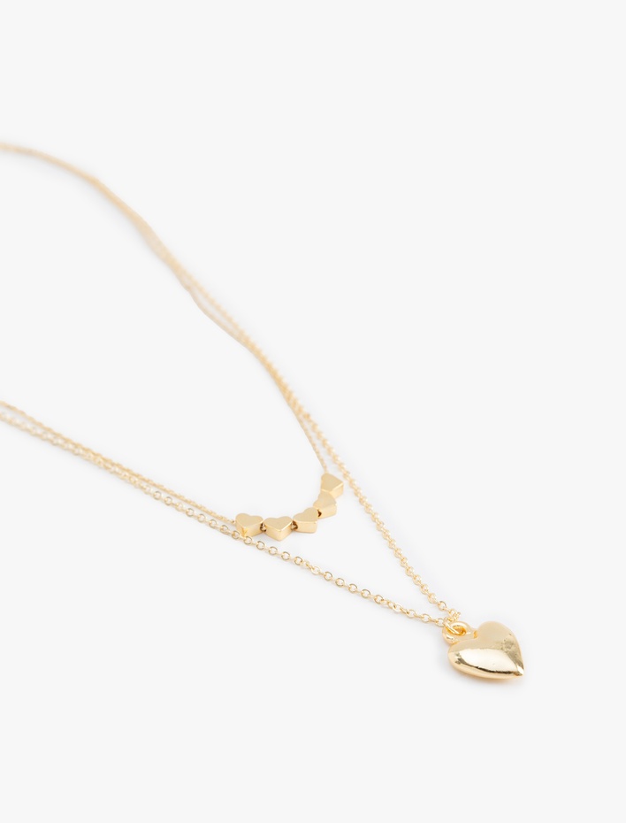 Kadın 2 Sıra Kalpli Kolye