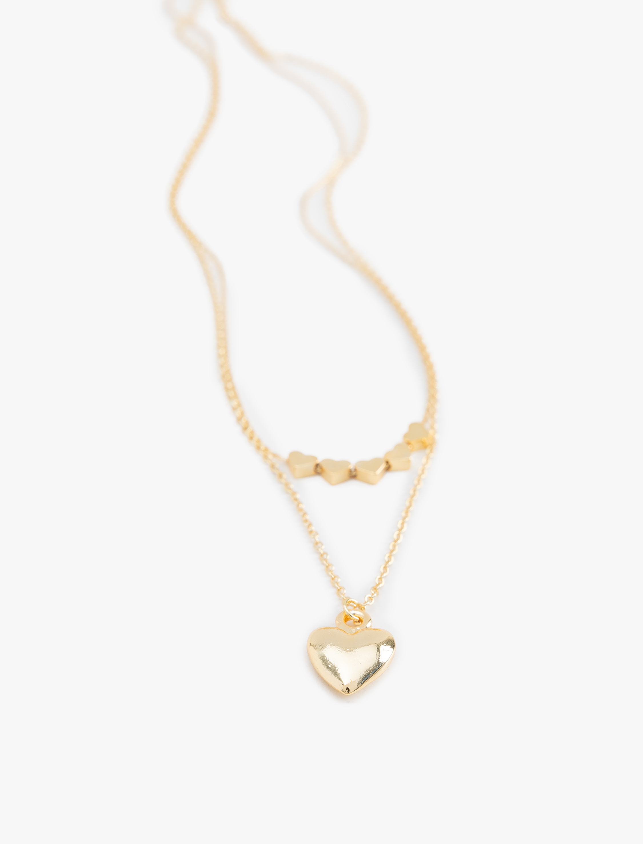  Kadın 2 Sıra Kalpli Kolye