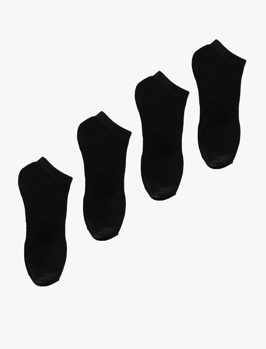  Erkek Pamuklu Basic 4'lü Patik Çorap Seti