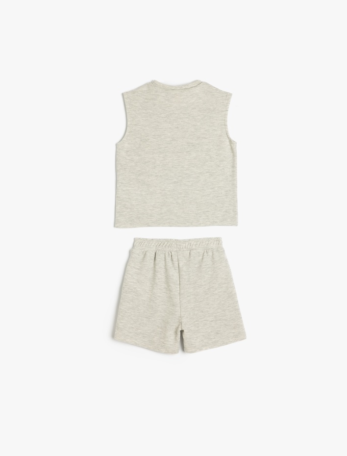 Erkek Bebek Baskı Detaylı 2'li Şort Atlet Takımı
