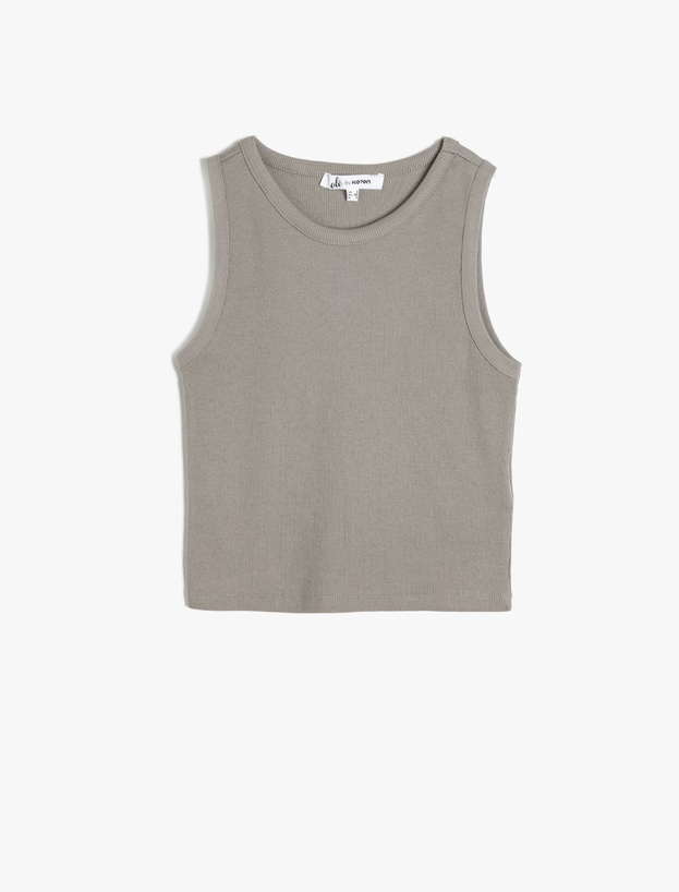 Kolsuz Bisiklet Yaka Crop Atlet_0
