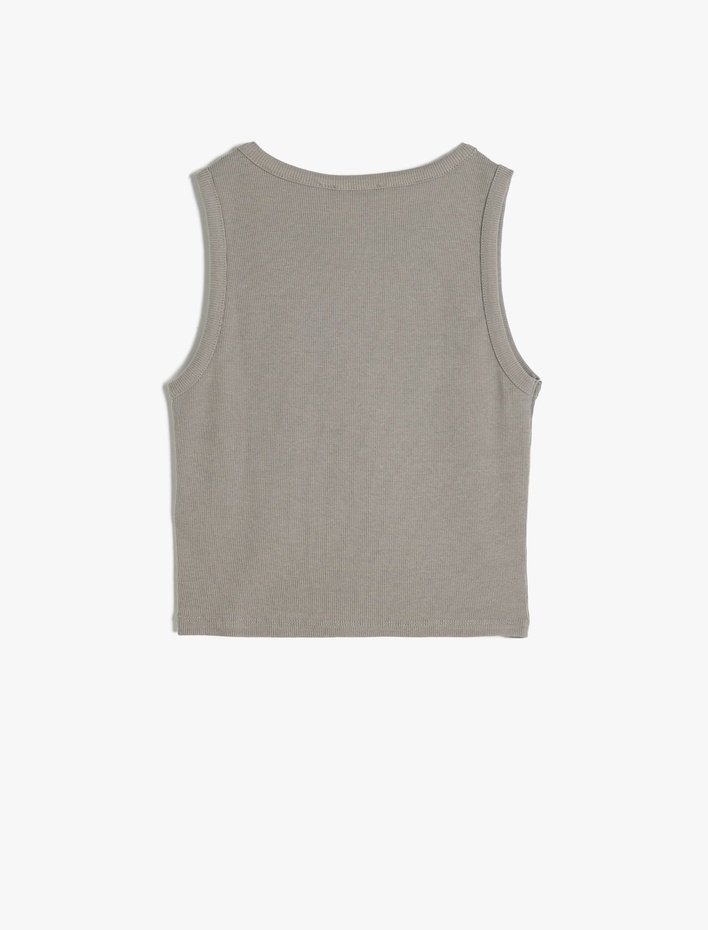  Kolsuz Bisiklet Yaka Crop Kadın Atlet