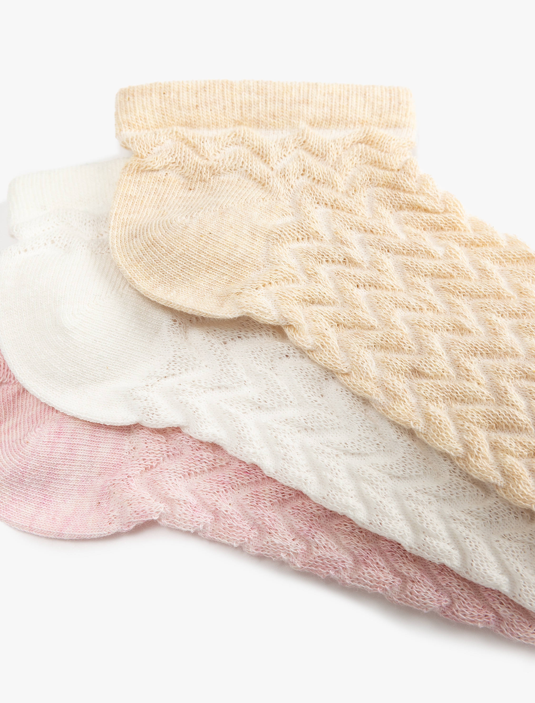 Kadın 3'lü Dokulu Çok Renkli Patik Çorap Seti