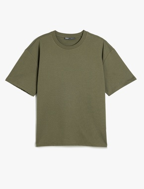 Basic Bisiklet Yaka Pamuklu Kısa Kollu Oversize Tişört