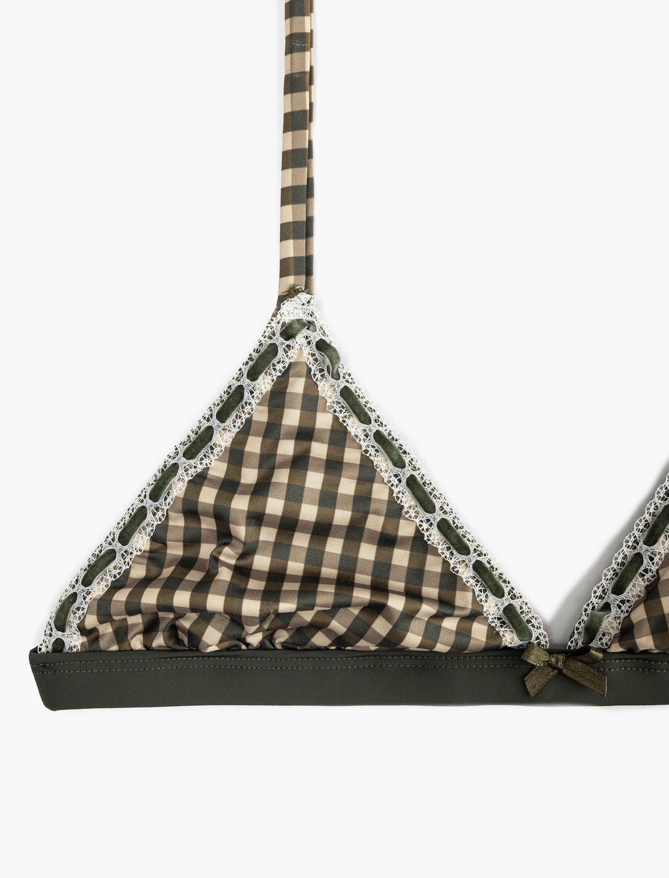   Dantel Detaylı Pötikareli Balensiz Dolgusuz Bralet Sütyen