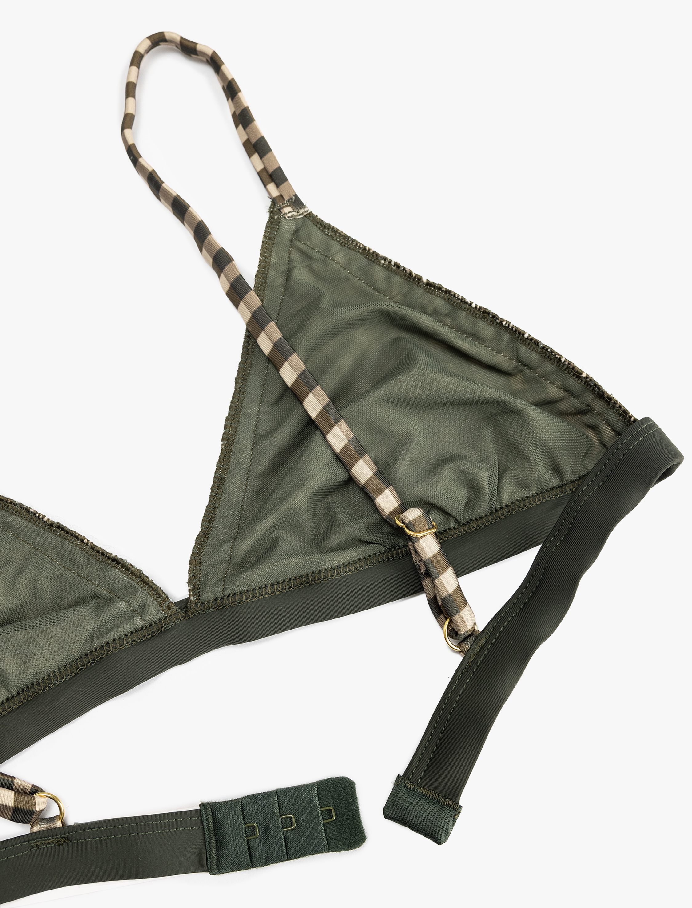   Dantel Detaylı Pötikareli Balensiz Dolgusuz Bralet Sütyen