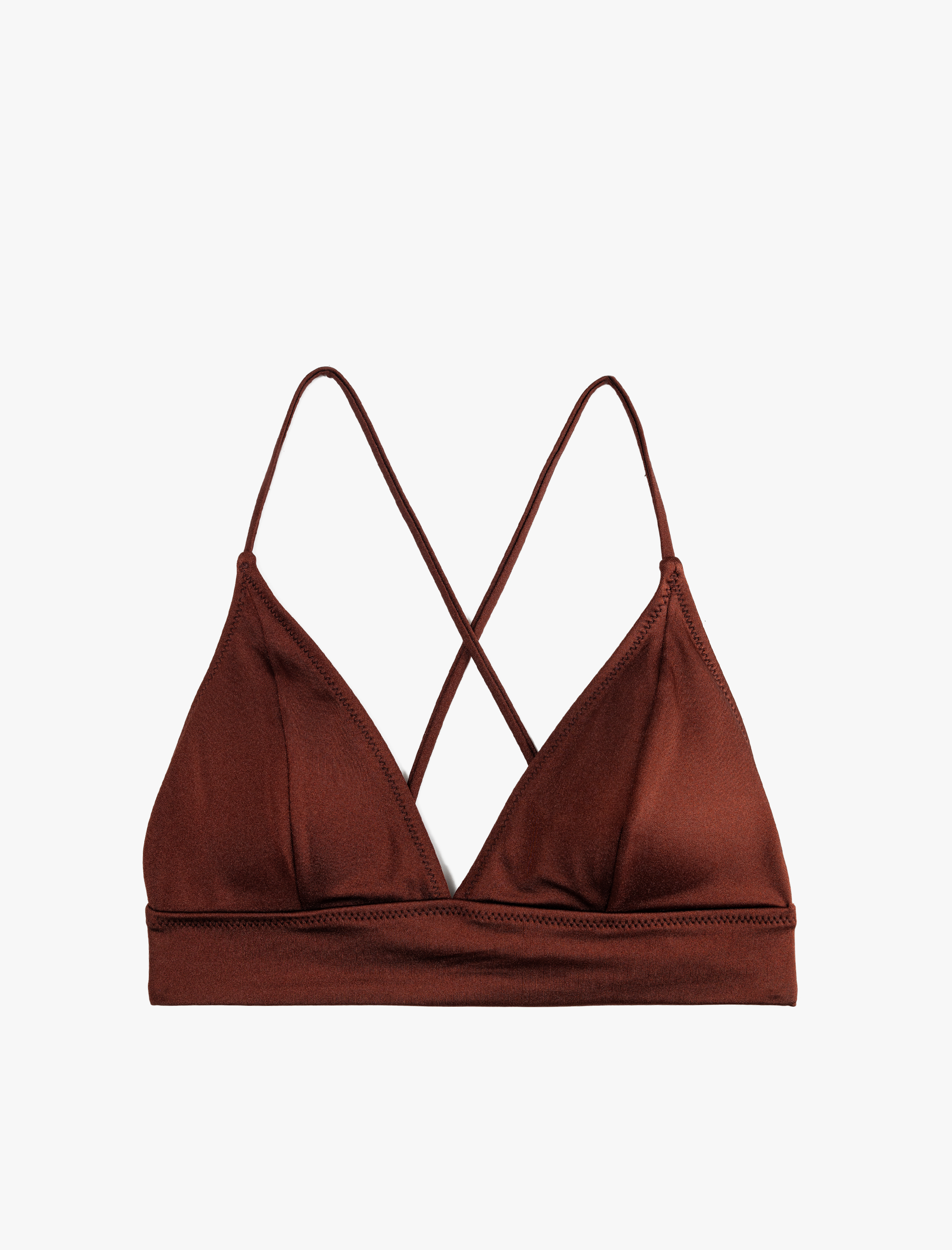 Koton Kadın Arkası Çapraz Askılı Bağlama Detaylı Bralet Bikini Üst -1