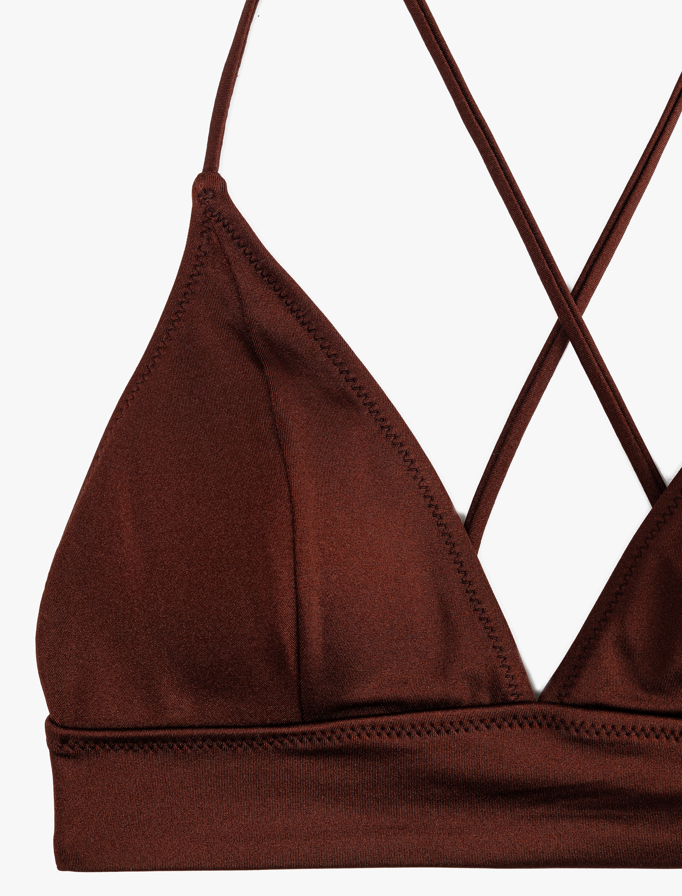   Arkası Çapraz Askılı Bağlama Detaylı Bralet Bikini Üst