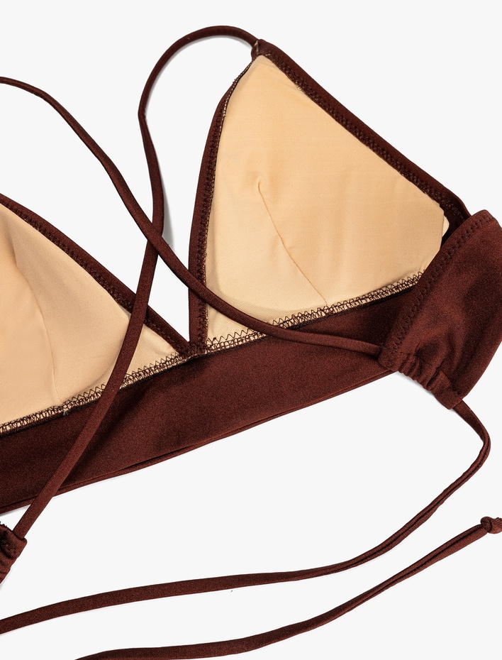  Arkası Çapraz Askılı Bağlama Detaylı Bralet Bikini Üst