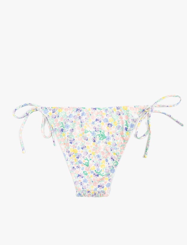 Koton X Sibil Çetinkaya - Çiçek Desenli Gipeli Yanları Bağlamalı İpli Bikini Altı_1