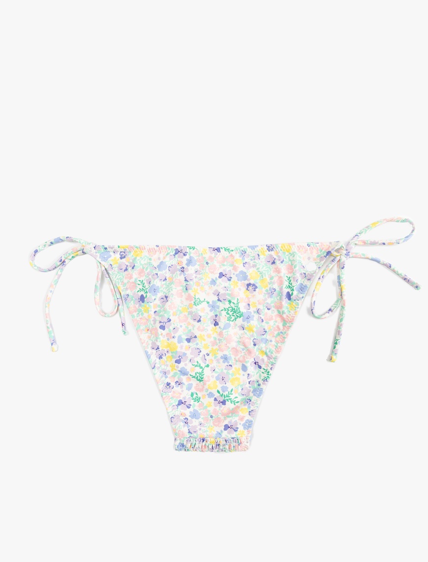   Koton X Sibil Çetinkaya - Çiçek Desenli Gipeli Yanları Bağlamalı İpli Bikini Altı