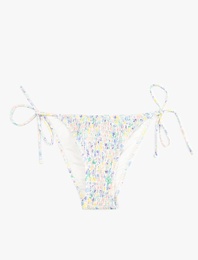 Koton X Sibil Çetinkaya - Çiçek Desenli Gipeli Yanları Bağlamalı İpli Bikini Altı