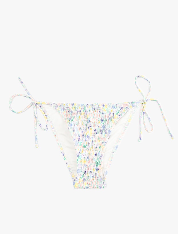 Koton X Sibil Çetinkaya - Çiçek Desenli Gipeli Yanları Bağlamalı İpli Bikini Altı_0