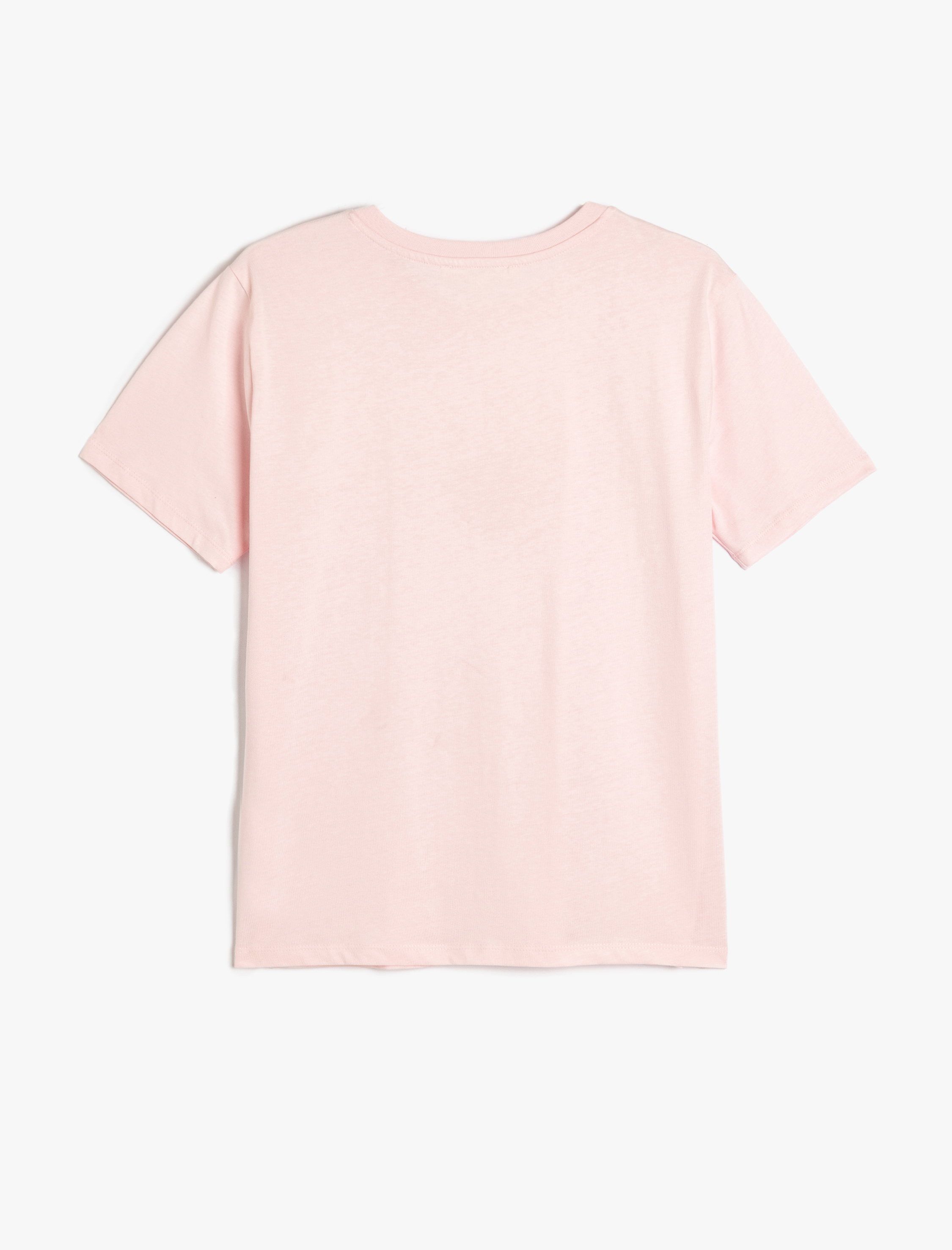   Pamuklu Bisiklet Yaka Kısa Kollu Baskılı Tişört