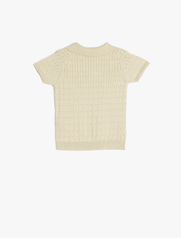 Erkek Bebek Pamuklu Polo Yaka Kısa Kollu Triko Tişört