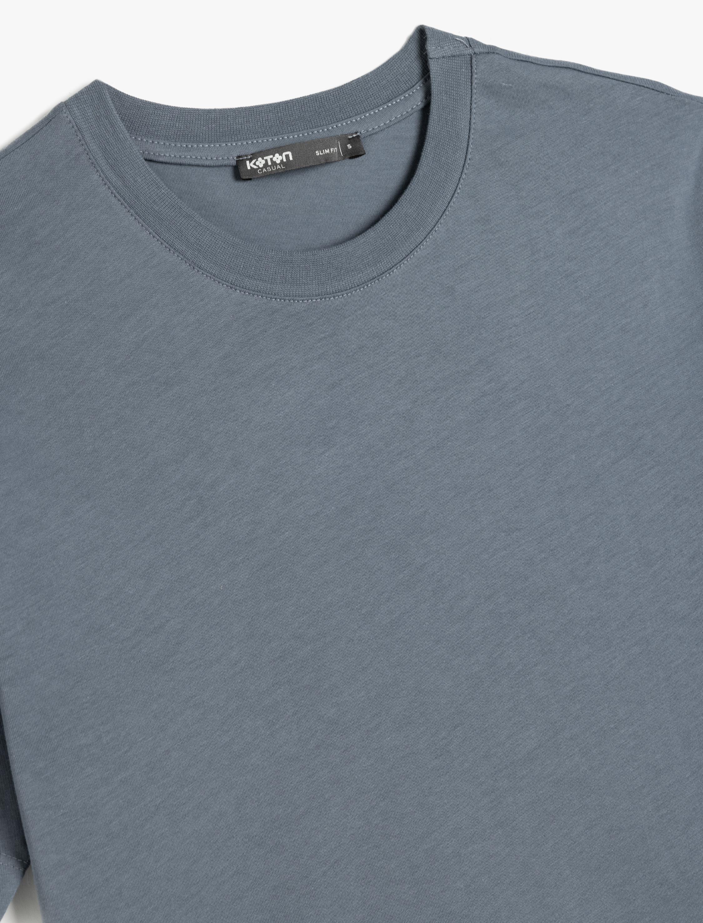   Pamuklu Kısa Kollu Bisiklet Yaka Basic Slim Fit Tişört