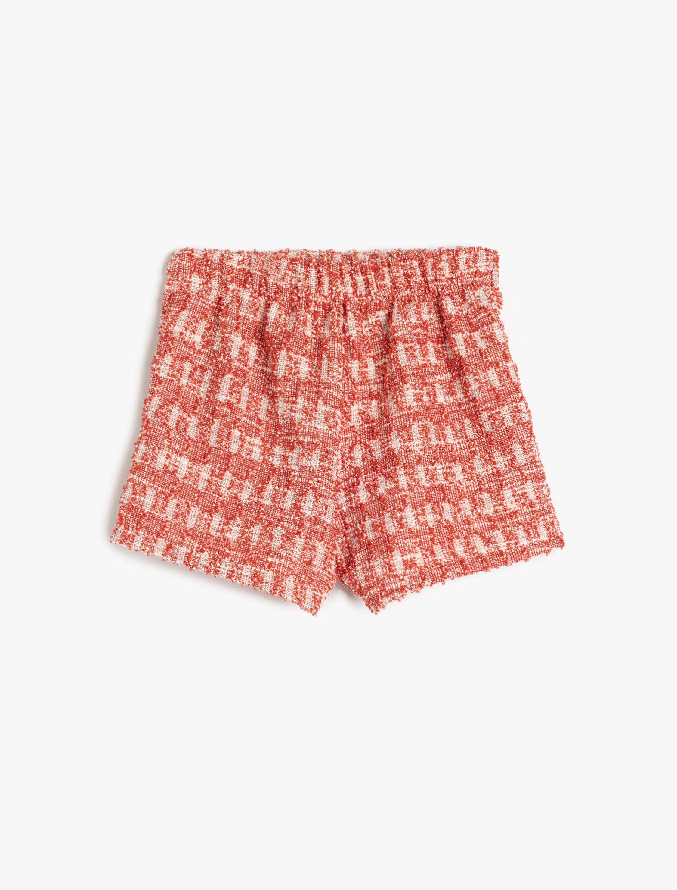  Kız Çocuk Pile Detaylı Desenli Tüvit Şort Etek