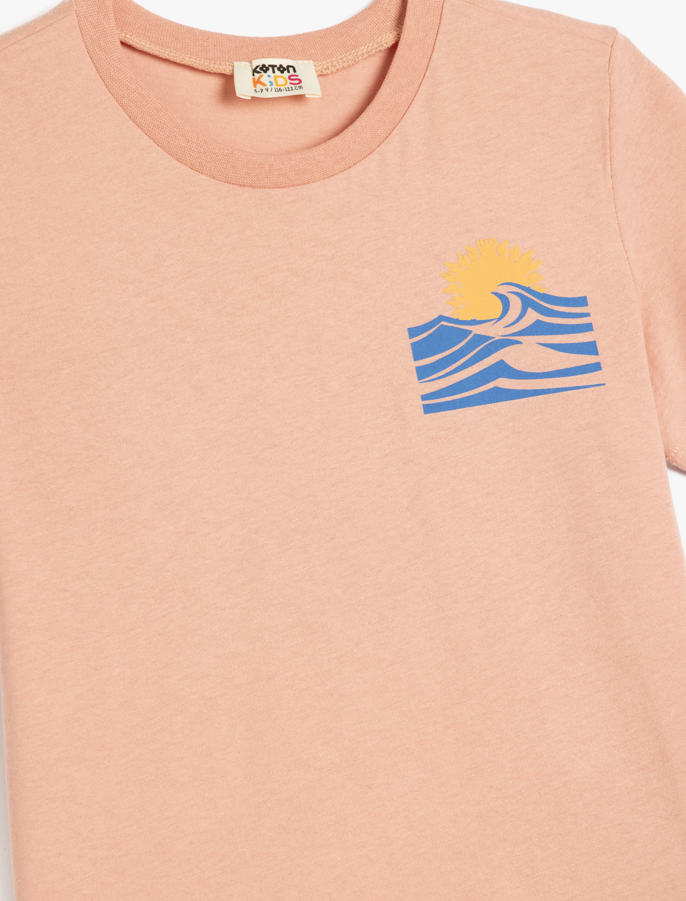  Erkek Çocuk Baskı Detaylı Kısa Kollu Bisiklet Yaka Pamuklu Tişört