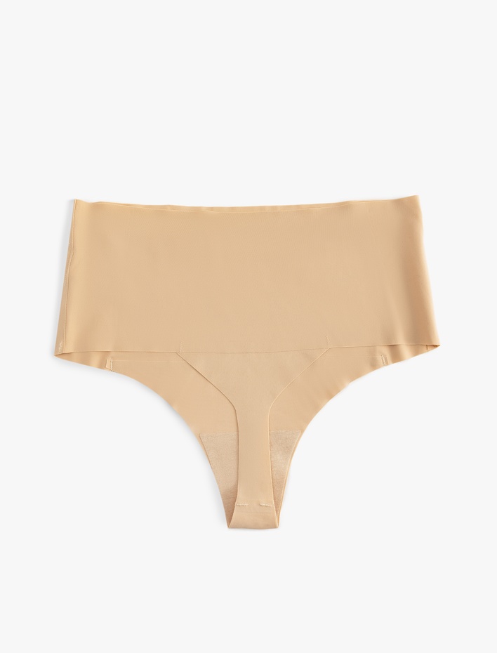  Vücudu Saran Hafif Kumaş Yüksek Bel Lazer Kesim Hipster Dikişsiz Külot