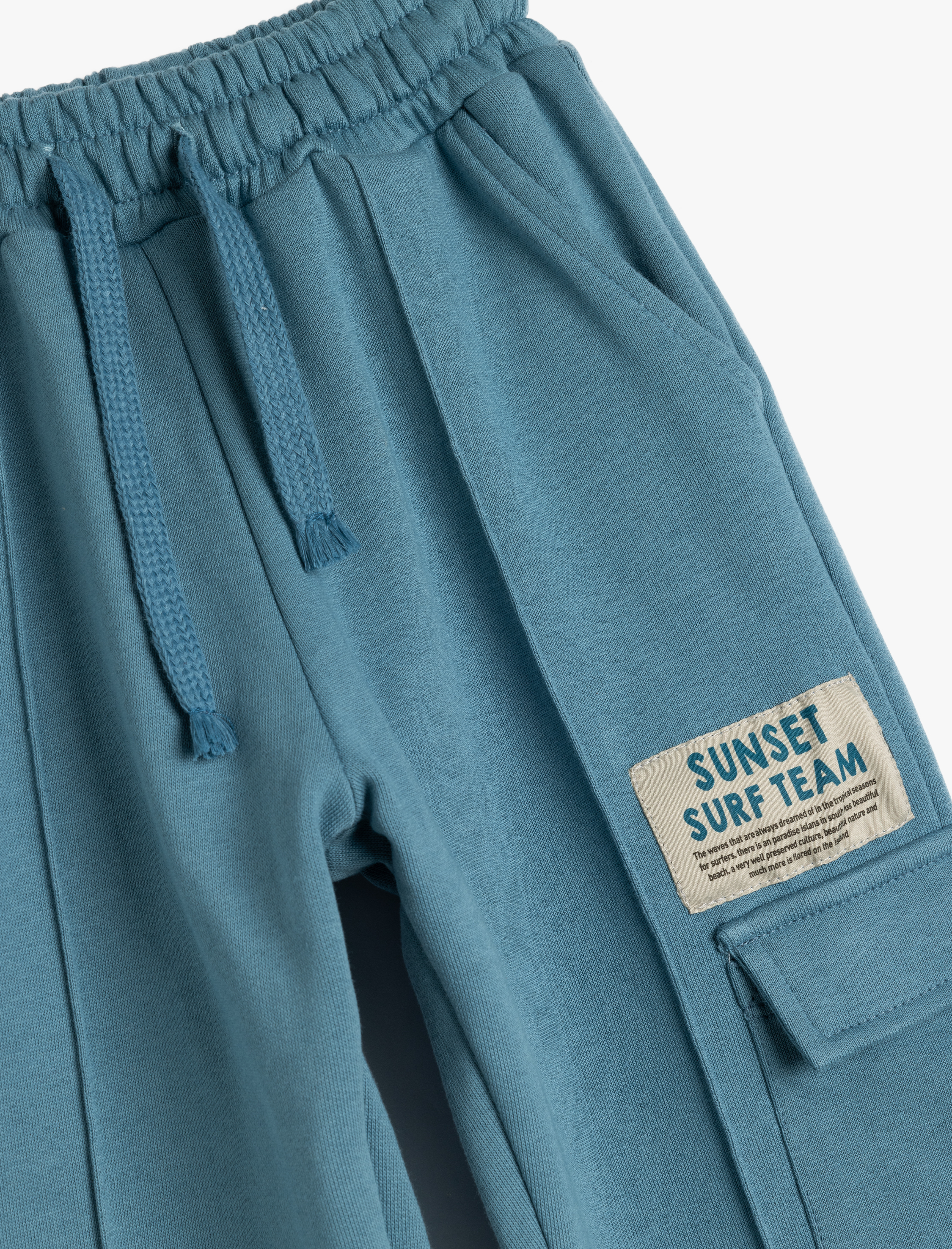 Erkek Çocuk Beli Lastikli Bağlama Detaylı Pamuklu Eşofman Altı