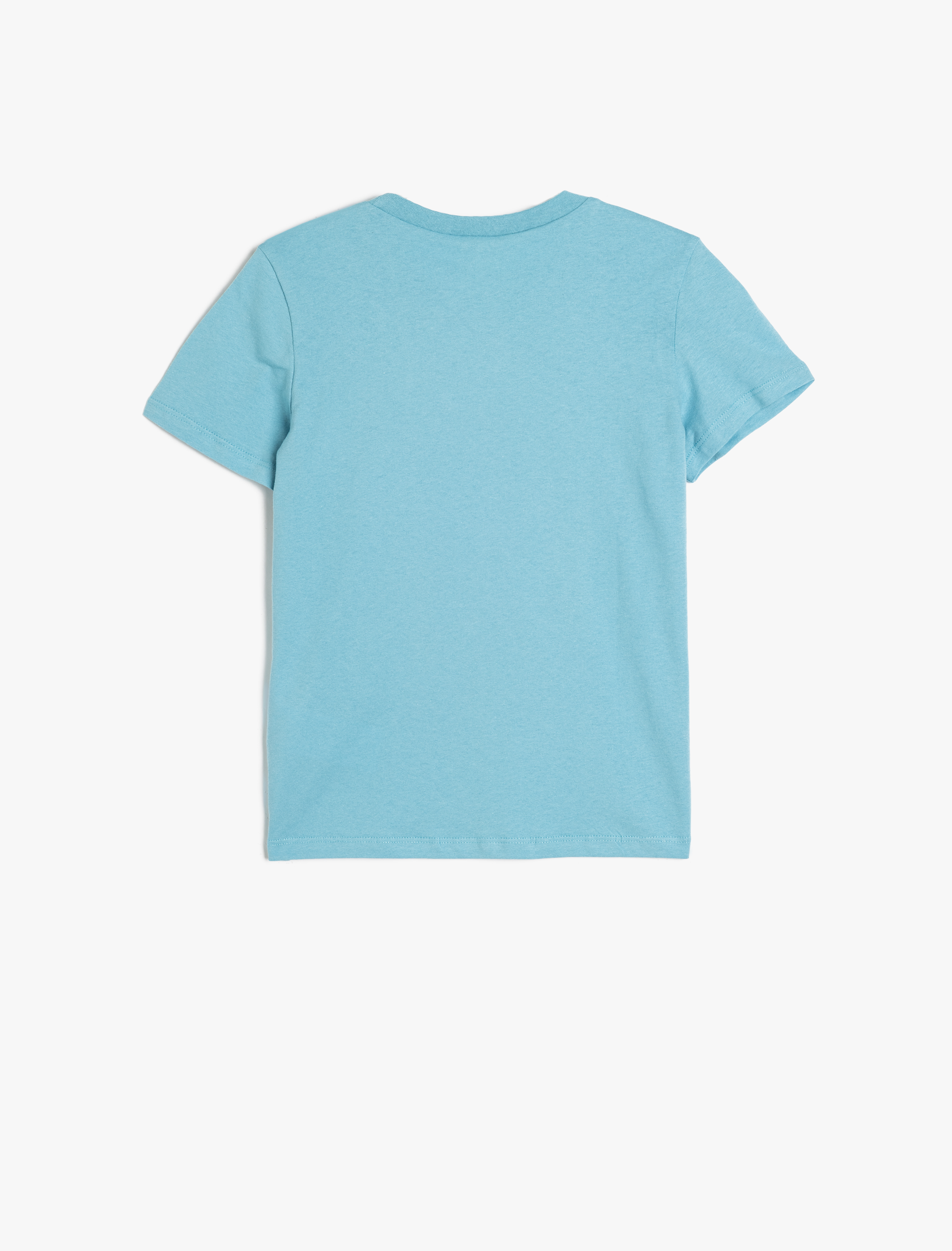  Erkek Çocuk Pamuklu Bisiklet Yaka Kısa Kollu Dinozor Baskılı Tişört