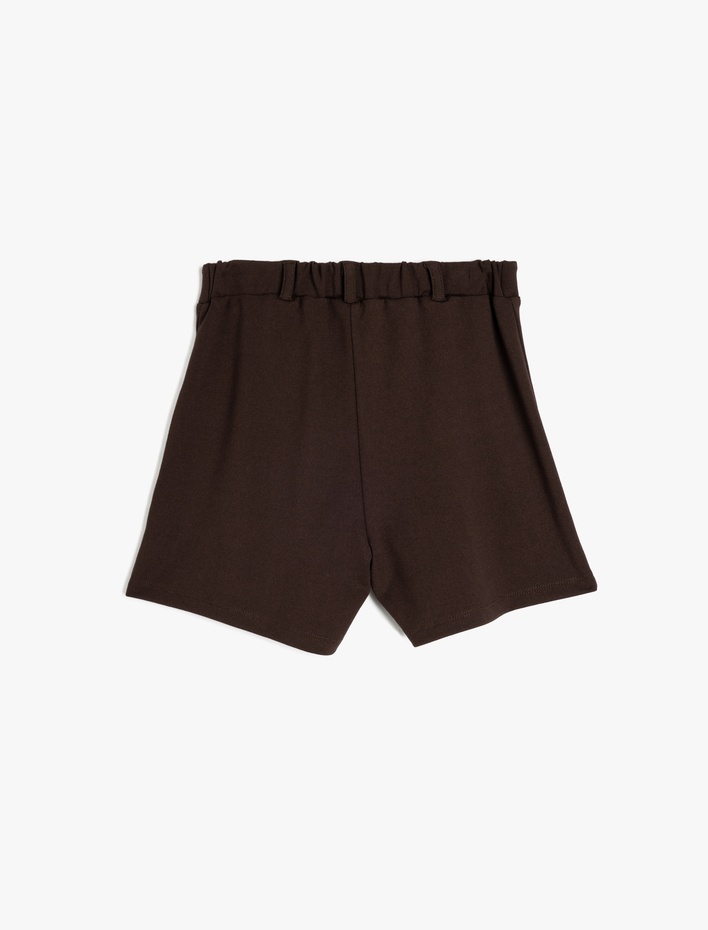 Kız Çocuk Viskon Karışımlı Nakış Detaylı Pileli Şort