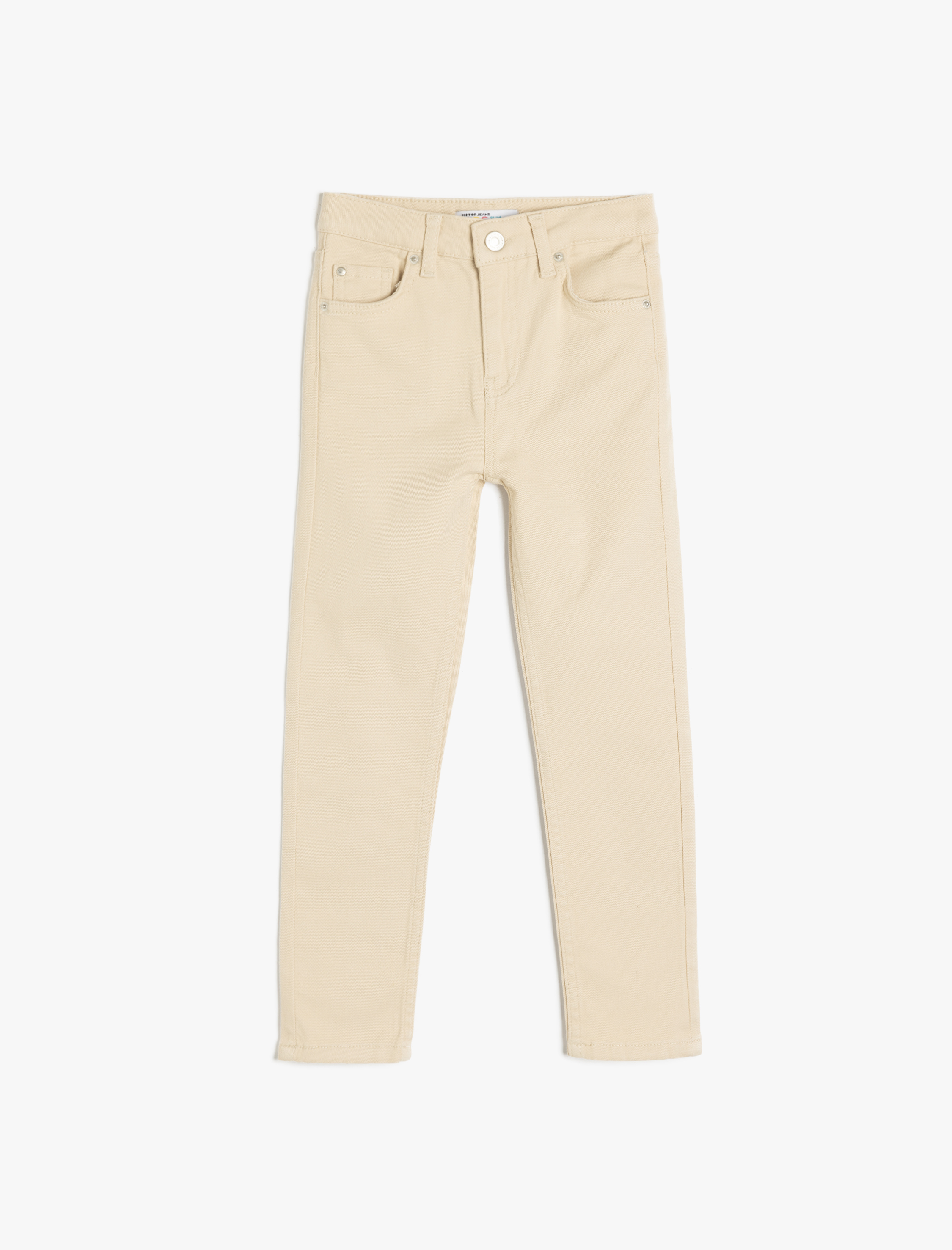 Koton Beli Ayarlanabilir Lastikli Pamuklu Slim Fit Pantolon -1