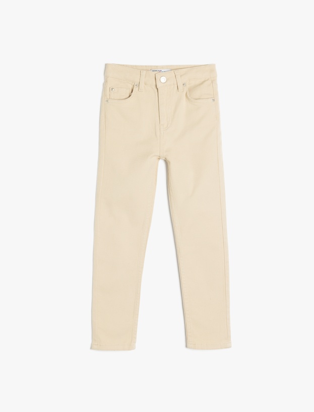 Beli Ayarlanabilir Lastikli Pamuklu Slim Fit Pantolon_0