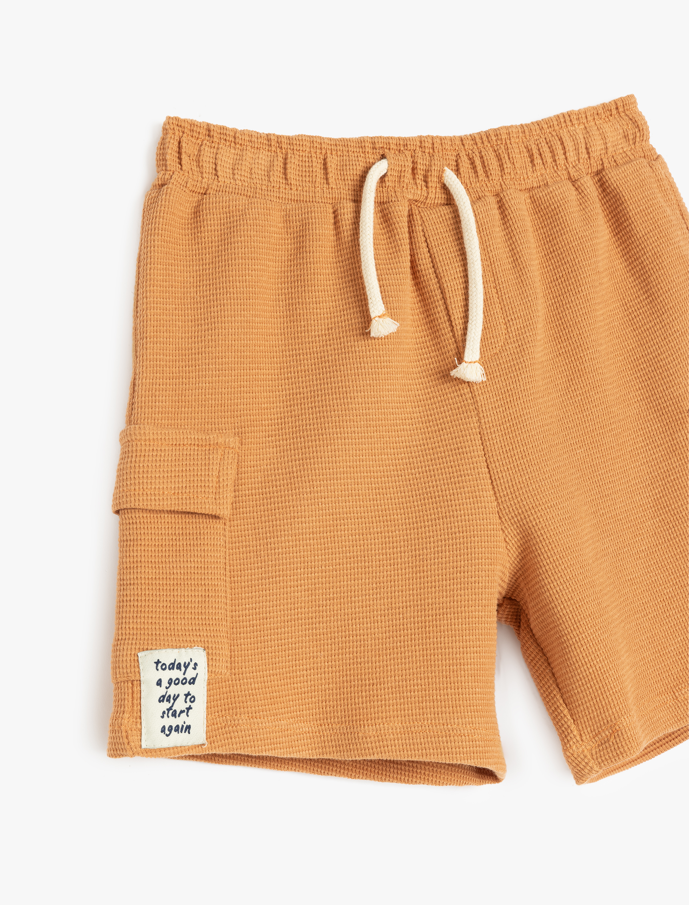  Erkek Bebek Pamuklu Cep Detaylı Beli Lastikli Şort