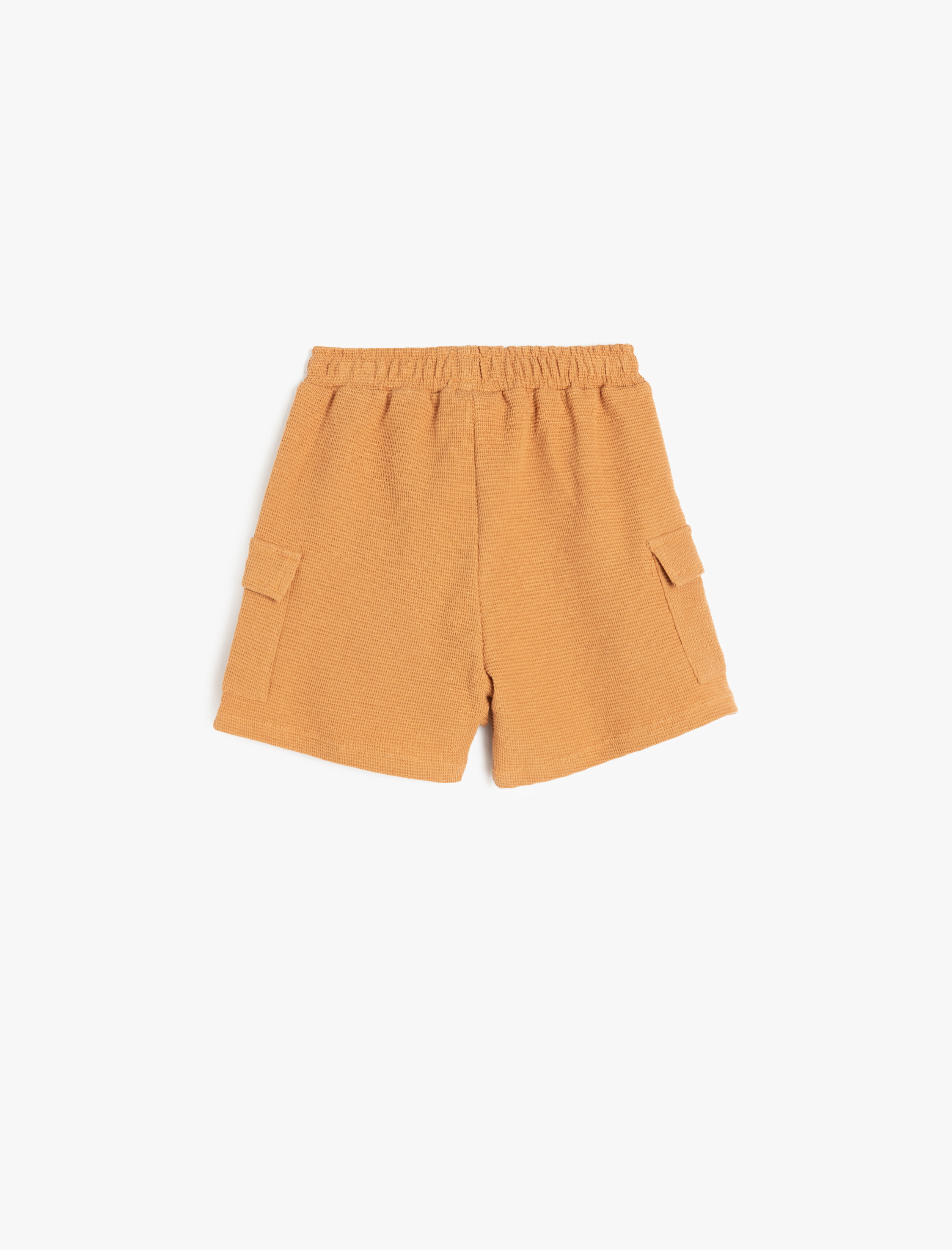  Erkek Bebek Pamuklu Cep Detaylı Beli Lastikli Şort