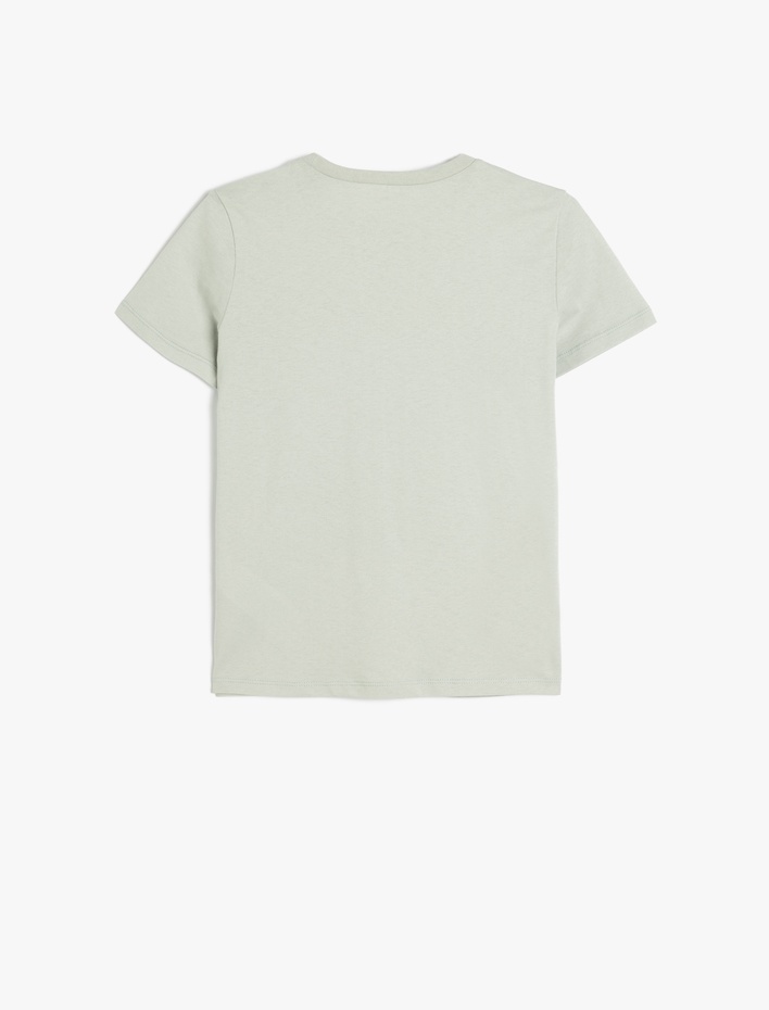 Erkek Çocuk Dinozor Baskılı Bisiklet Yaka Kısa Kollu Pamuklu Tişört